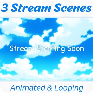 Anime Sky Cloud Scenes | Animated Looping Screens for Streamers & Twitch