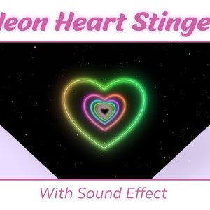 Neon Hearts Stinger Transition | Animated pastel rainbow Twitch streamer scene changer for obs streamlabs slobs