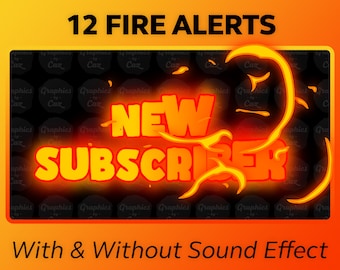 ANIMATED Twitch Alerts with Sound Effect | Fiery Flame Twitch Streamer Pop Up Notifications