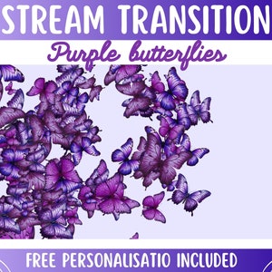 Purple Butterflies Stinger Transition | Animated Twitch Streamer Stinger for OBS Streamlabs SLOBS
