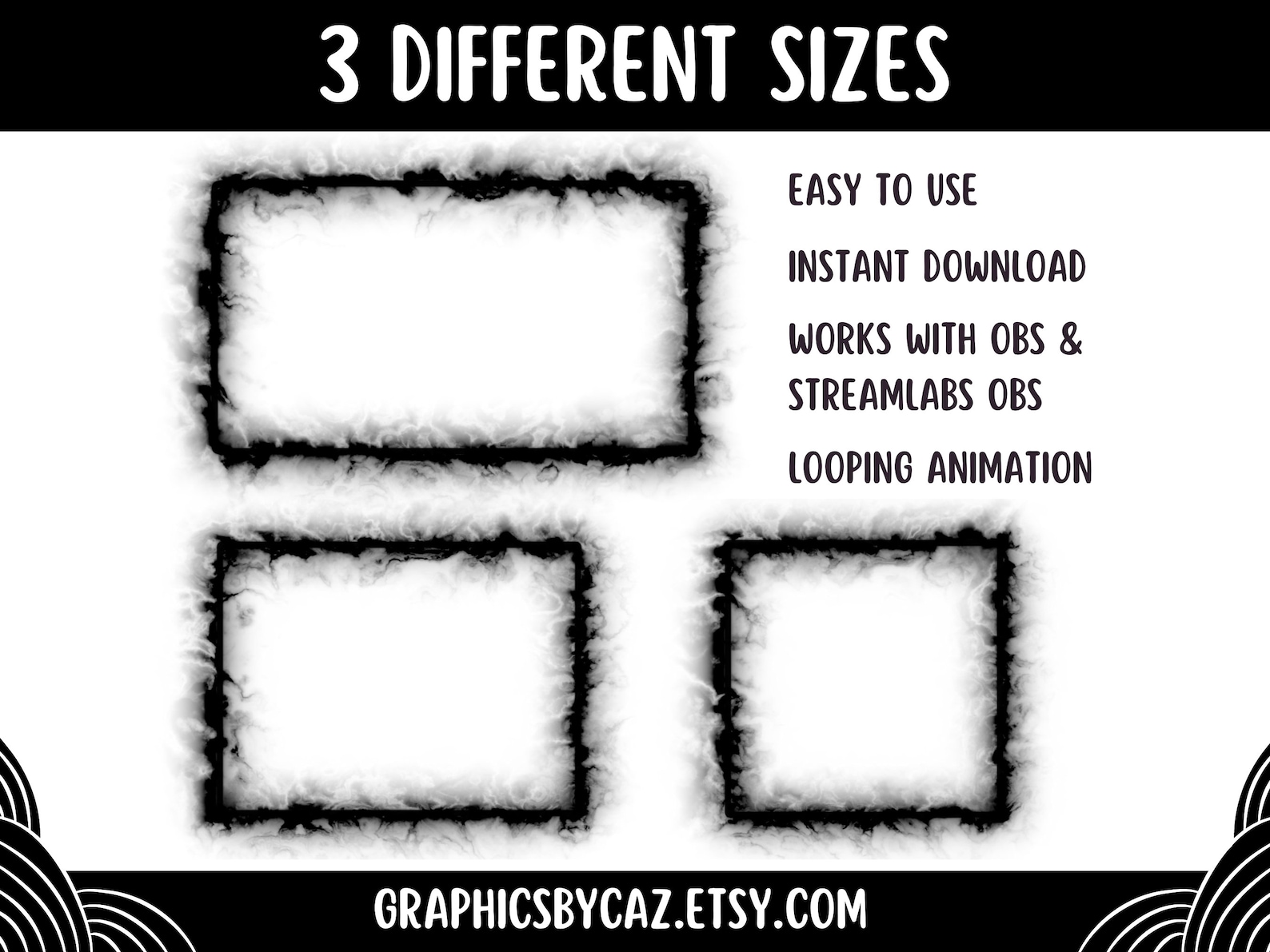 Shadowy Overlay Border | Gothic Horror Facecam Frames for Twitch and ...
