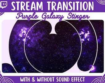 Purple Galaxy Stinger Transition | Animated space & stars Twitch streamer scene changer for obs streamlabs slobs