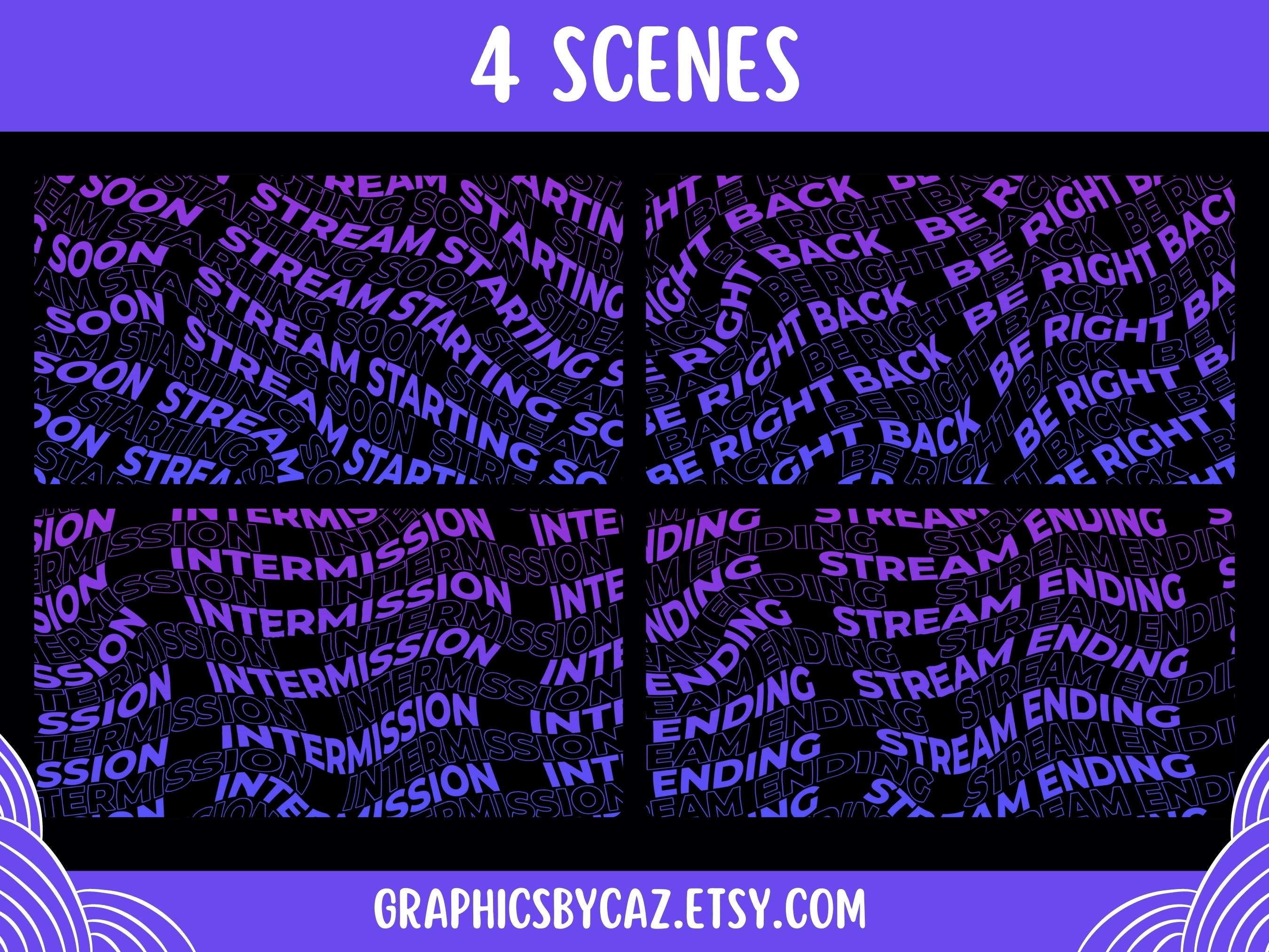 Purple Animated Twitch Screens | Looping Stream Scenes (digital ...