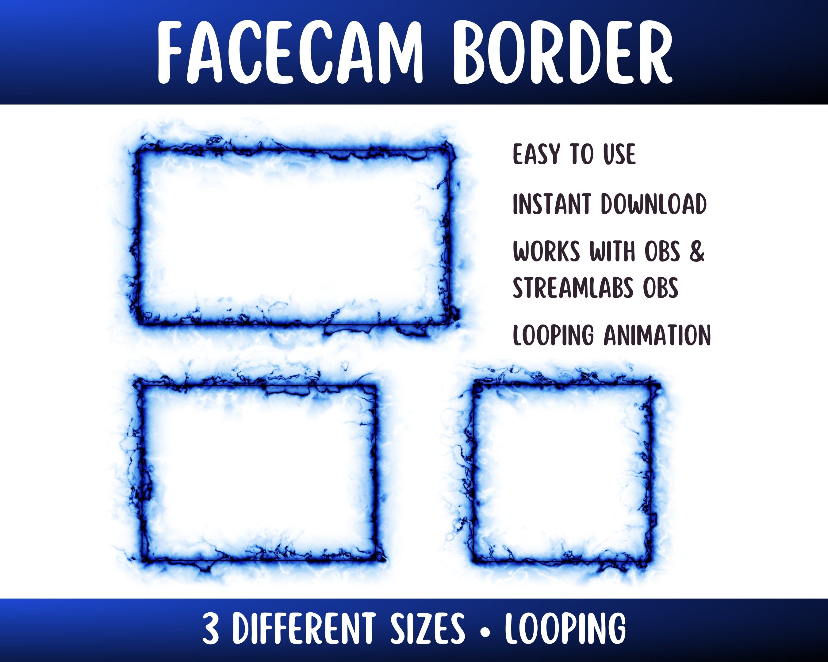 Shadowy Overlay Border Gothic Horror Facecam Frames for Twitch and ...