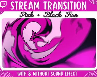 Pink + Black Stinger Transition | Animated fire Twitch streamer stinger for obs streamlabs slobs