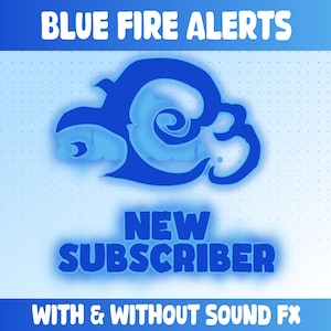ANIMATED Twitch Alerts with Sound Effect | Blue Fire Twitch Streamer Pop Up Notifications