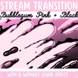 Animated Splash Transition | Bubblegum Pink & Black Twitch Streamer Stinger for OBS Streamlabs SLOBS