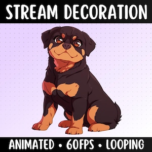 Animated Rottweiler | Cute Dog Stream Decoration | Streamer Pet