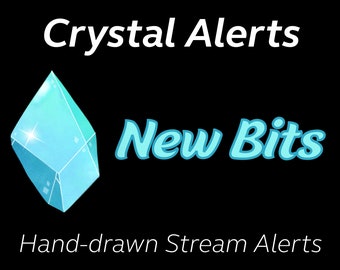 Animated Hand-Drawn Crystal Alerts | Pastel Witchy Shiny Gem Alerts for Twitch OBS SLOBS Streamlabs