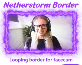 Netherstorm Purple Overlay Border | Nebula Purple Fire Facecam borders for Twitch and SLOBS / OBS
