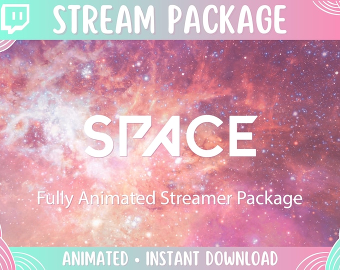 Trippy Space Animated Twitch Overlay Package for Obs/galaxy/alien/mars ...