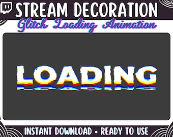 Glitch Loading Stream Decoration | RGB Twitch Streamer Loading Loop Animation