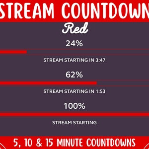 Stream Countdown Timer | Red Twitch Streamer Starting Countdown