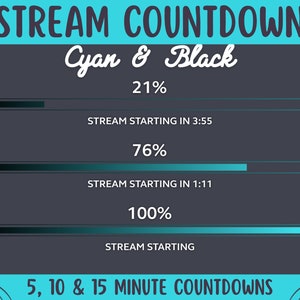 Stream Countdown | Cyan Twitch Timer Streamer Starting Counter