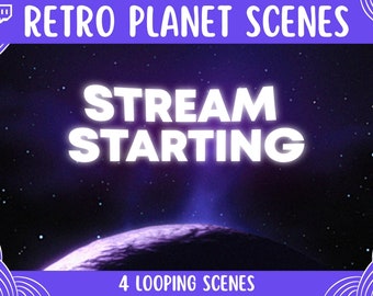 Animated Retro Planet Twitch Screens | Looping Space Scenes