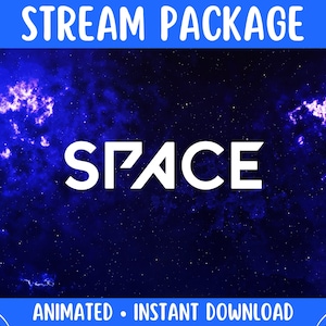Animated Twitch Pack | Cosmic Stream Overlay Package | Galaxy Sci Fi Nebula Overlays, Scenes, Panels, Alerts, Labels, Webcam | Vtuber