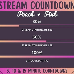 Stream Countdown | Peach & Pink Gradient Twitch Streamer Starting Timer