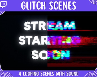 Animierte Glitch Twitch Screens: Looping Szenen (Digitaler Download)