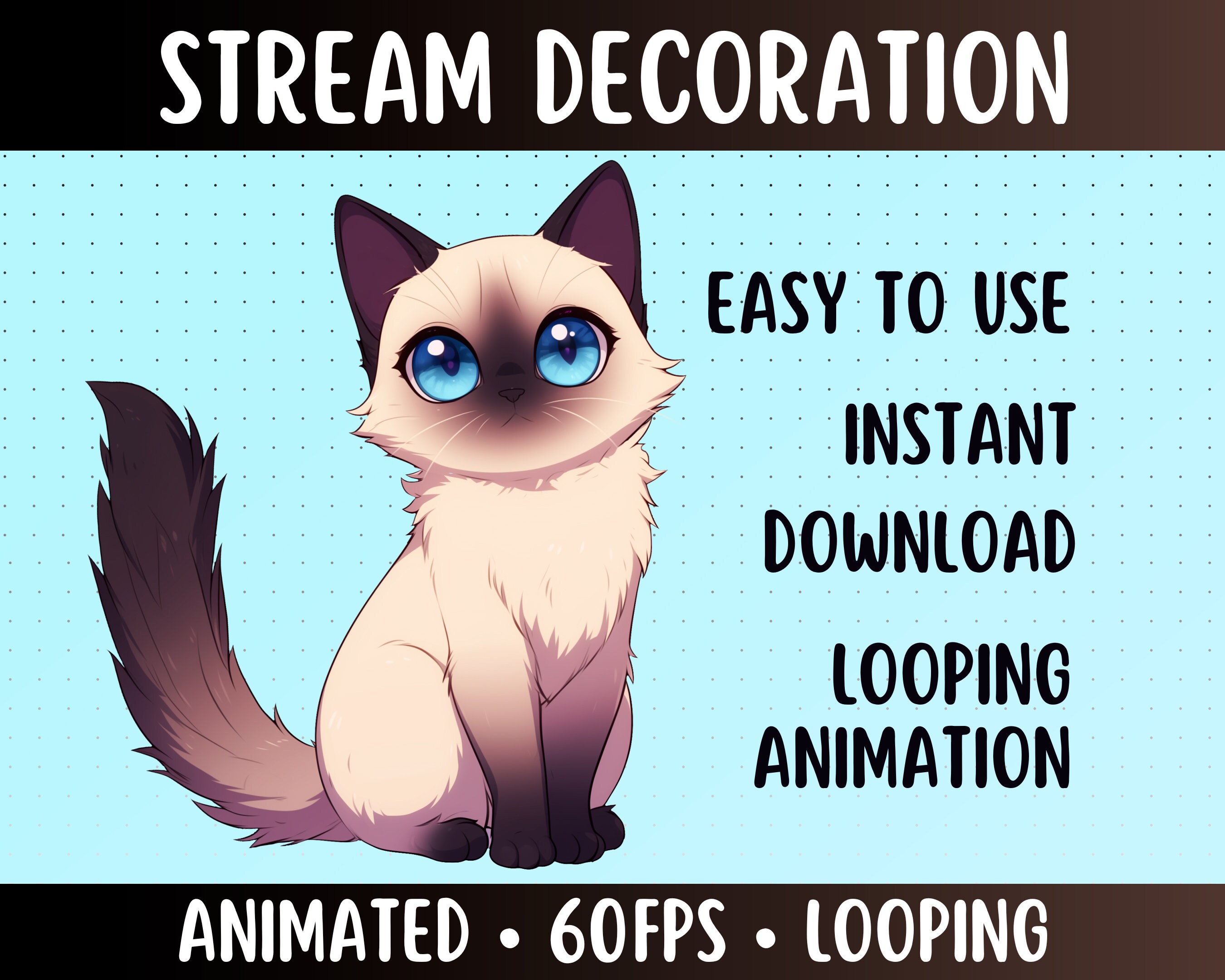 Animated Ragdoll Cat Stream Decoration | Looping Kitten Pet - Etsy