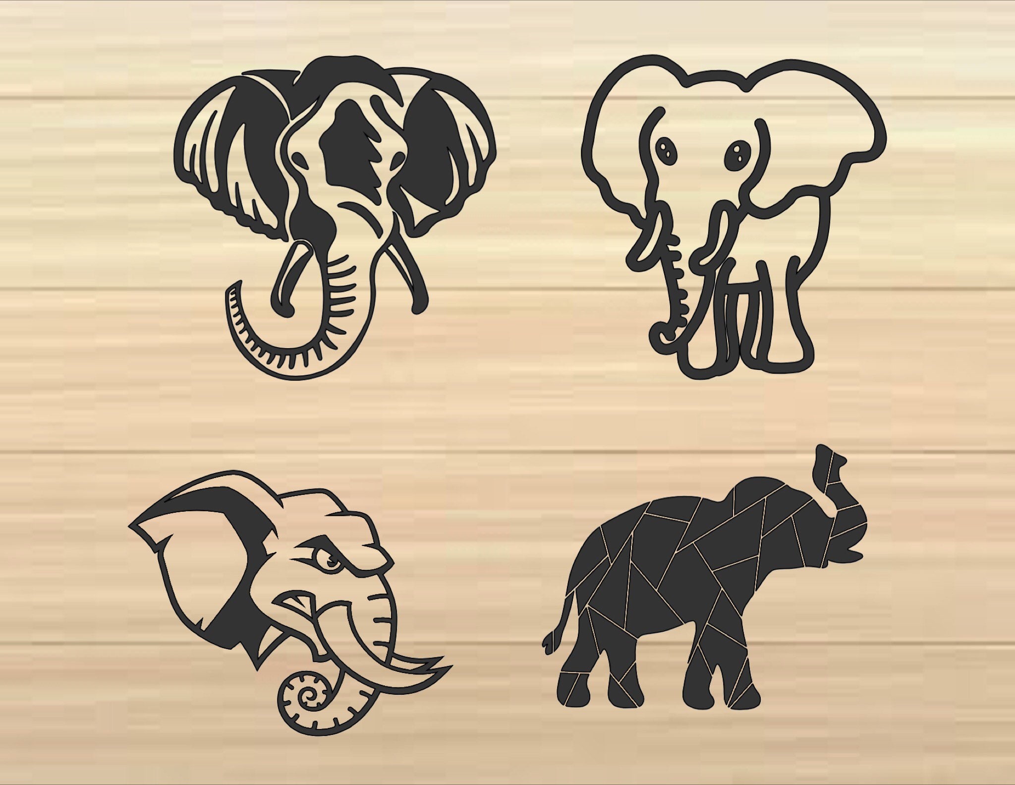 Elephant Vinyl 5 Decals Etsy