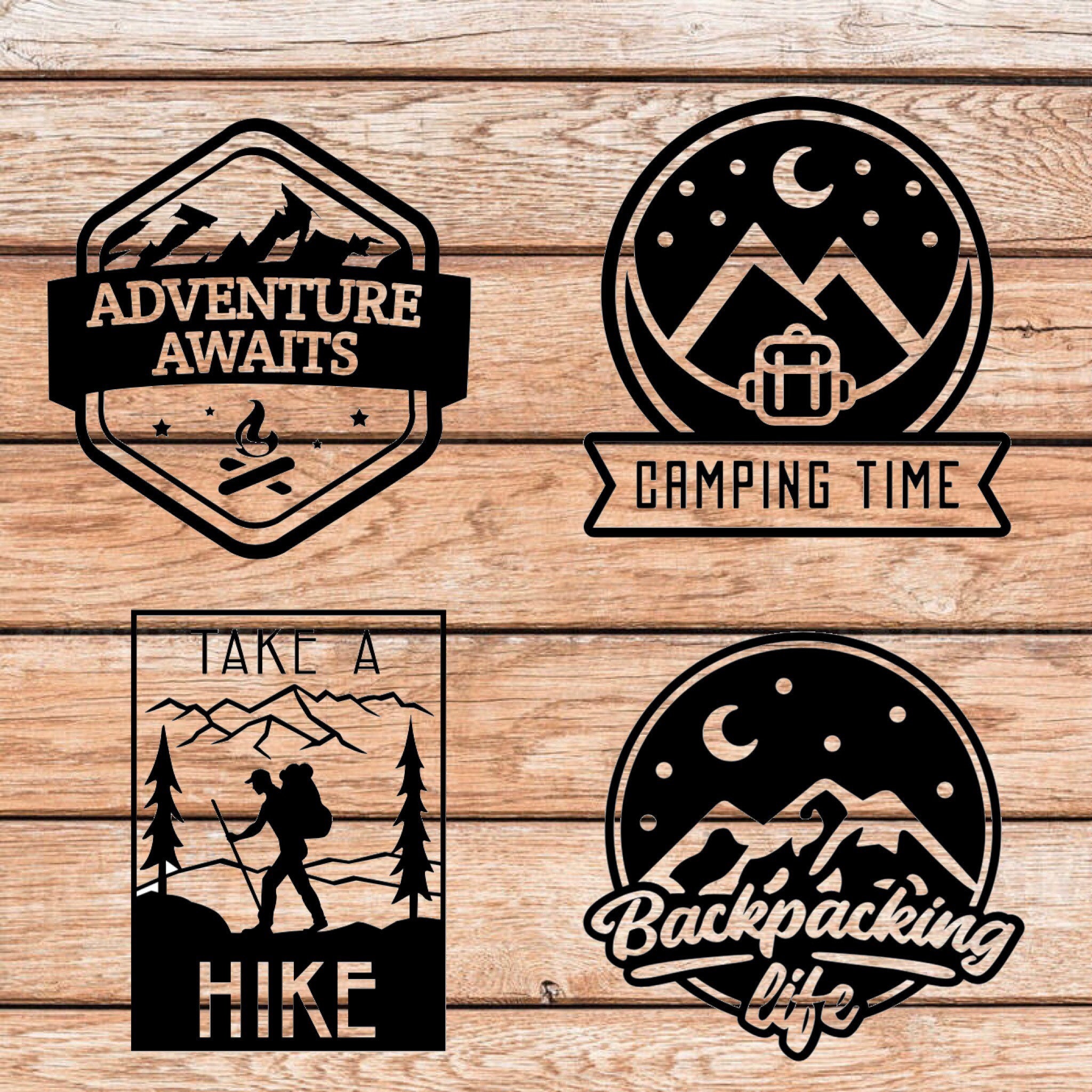 Camping/Hiking Vinyl 5 Decals | Etsy