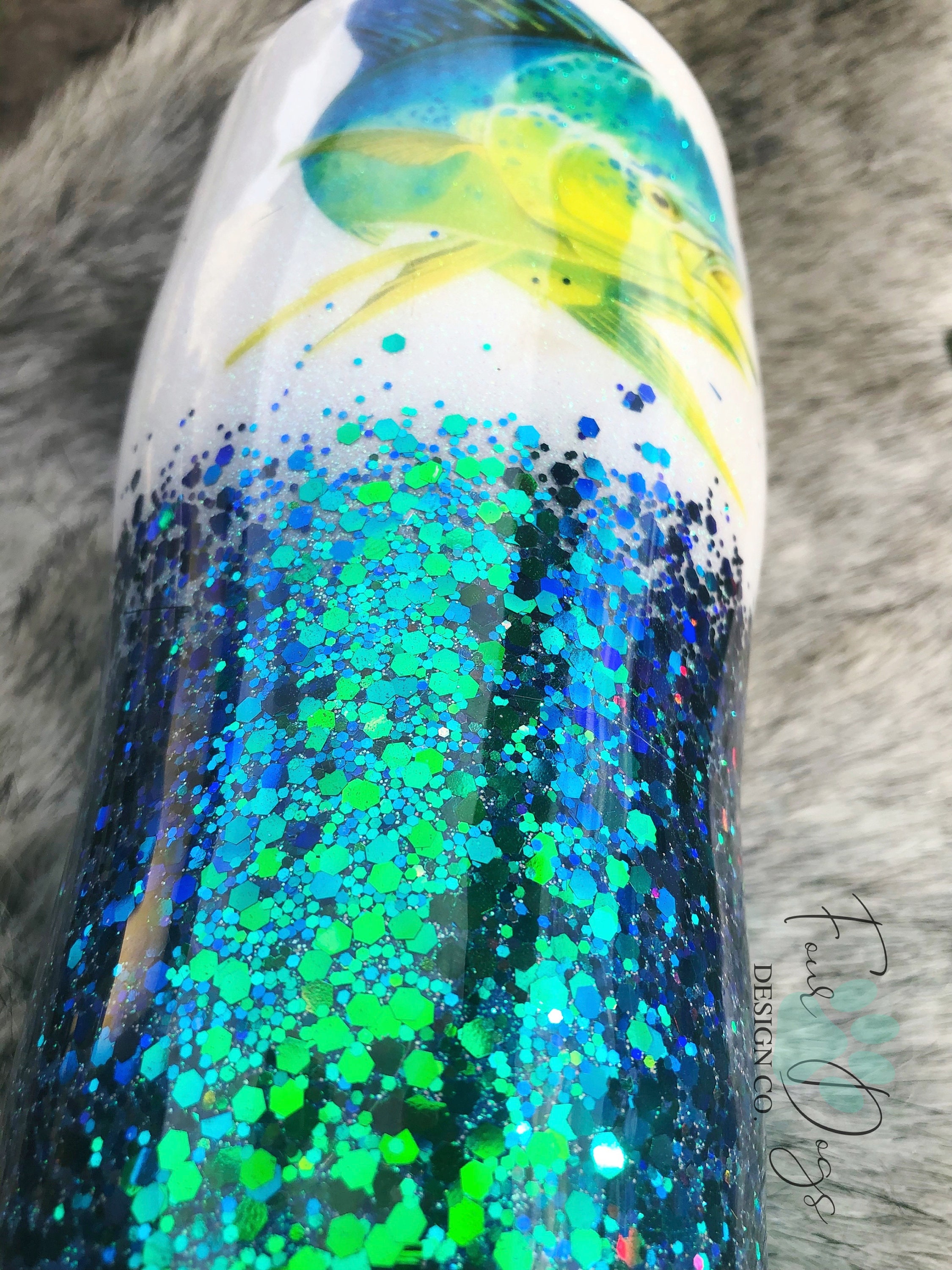 Mahi Mahi Glitter Tumbler Color Changing Glitter Tumbler Etsy
