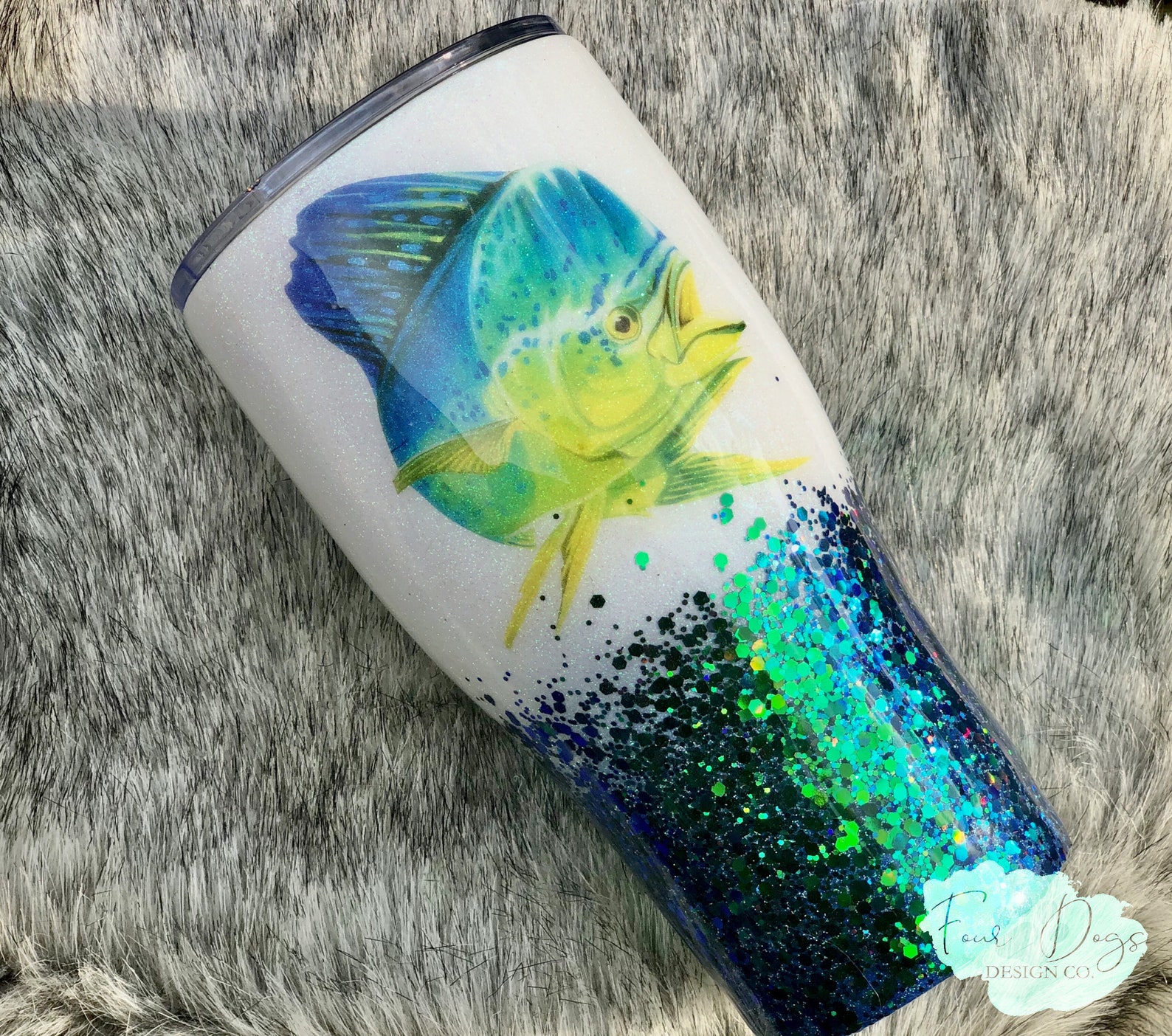 Mahi Mahi Glitter Tumbler Color Changing Glitter Tumbler Etsy