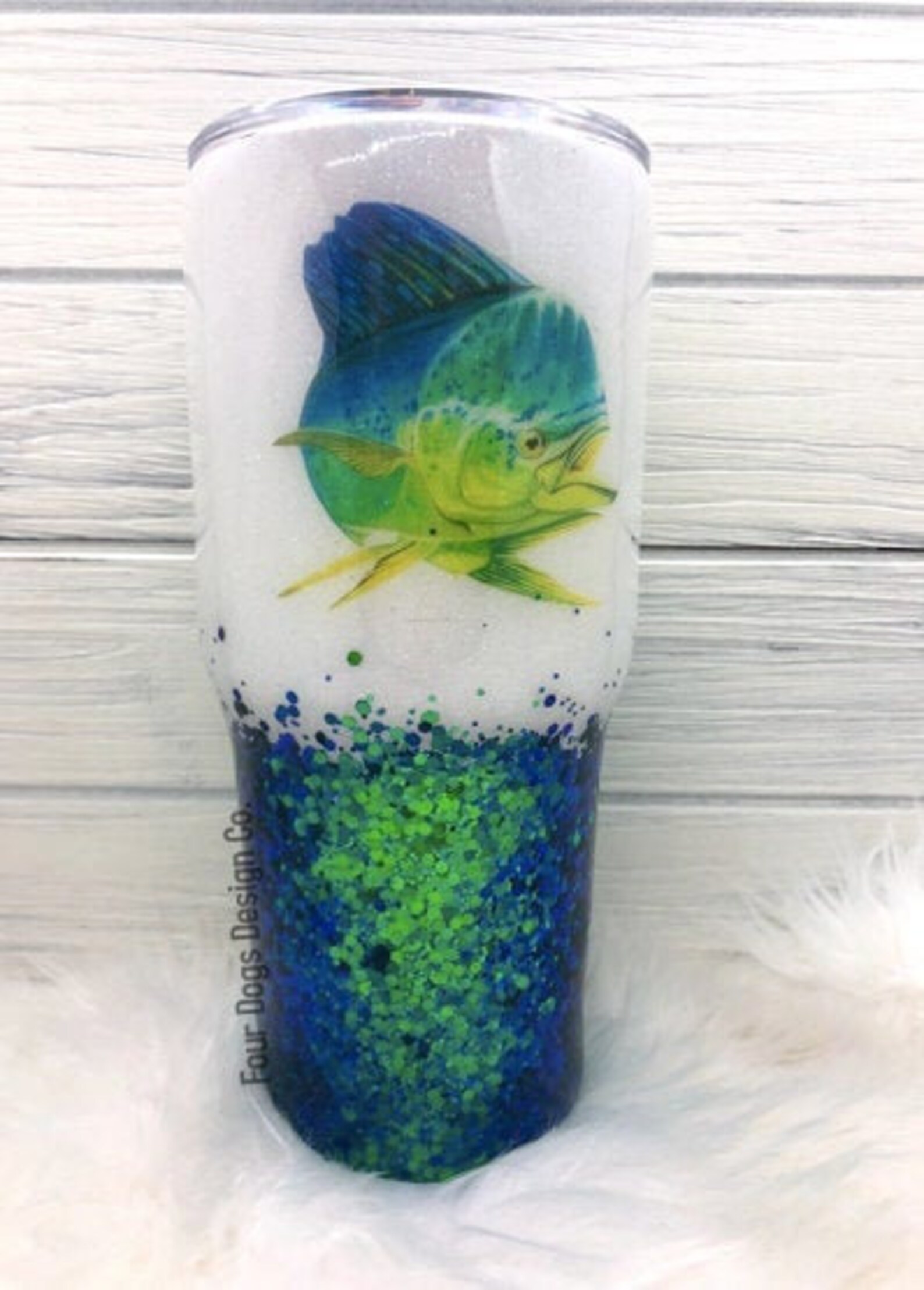 Mahi Mahi Glitter Tumbler Color Changing Glitter Tumbler Etsy