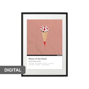 The Cornetto & Blood Trilogy - Strawberry - Shaun of the Dead A3 Poster Print - Minimalist Art Print,  Movie Poster. ***DIGITAL DOWNLOAD***