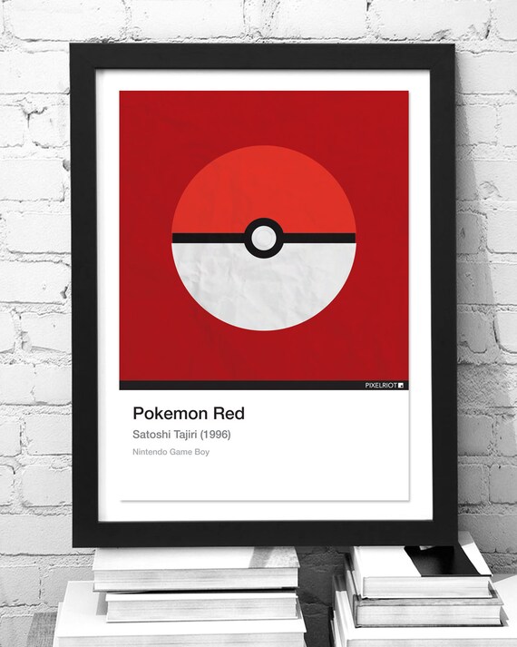 Pikachu I Choose You Pokemon Red A3 Poster Print Minimalist Art Print Video Game Prints Wall Art Video Game Poster