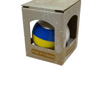 New Year&#39;s glass ball with hand-painted .Made in Ukraine