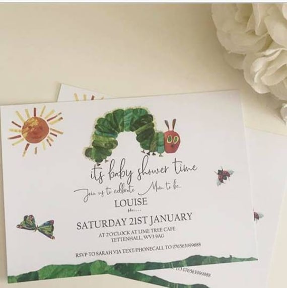 hungry caterpillar baby shower invitations