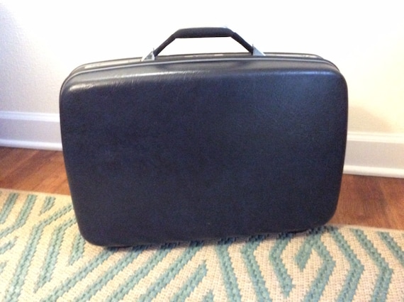 Vintage Navy Blue Samsonite Suitcase