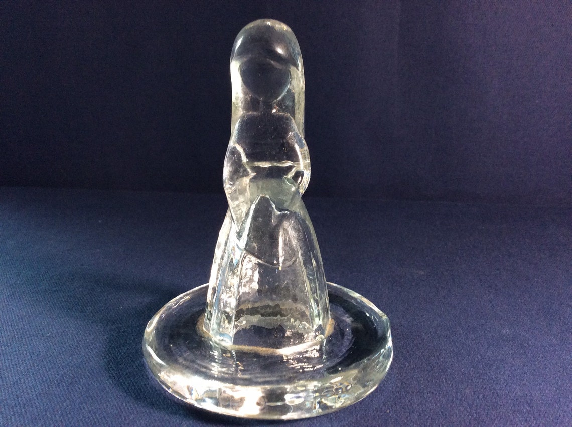 Vintage Clear Glass Nun Statue Etsy