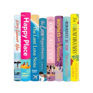 Impressão para download - Pilha de livros - Romance - Lugar feliz, Lembretes ou ele, Uma última parada, Todo verão depois