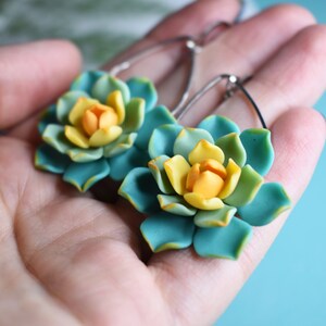 Succulent earrings for women - Unique succulent earrings - Succulent gift idea