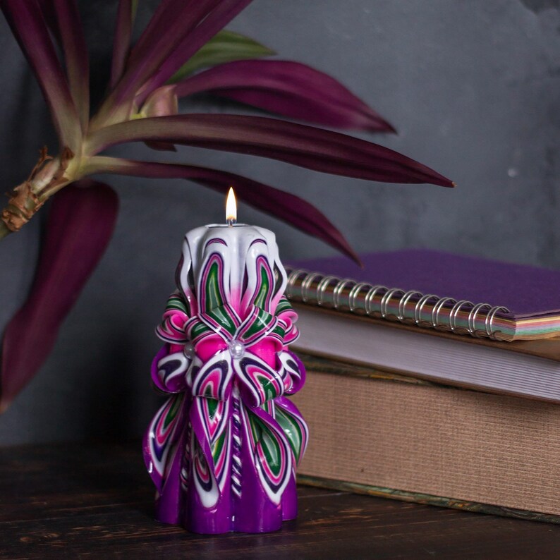 Hand Carved Candles Decorative Candle Pillar Candle Etsy