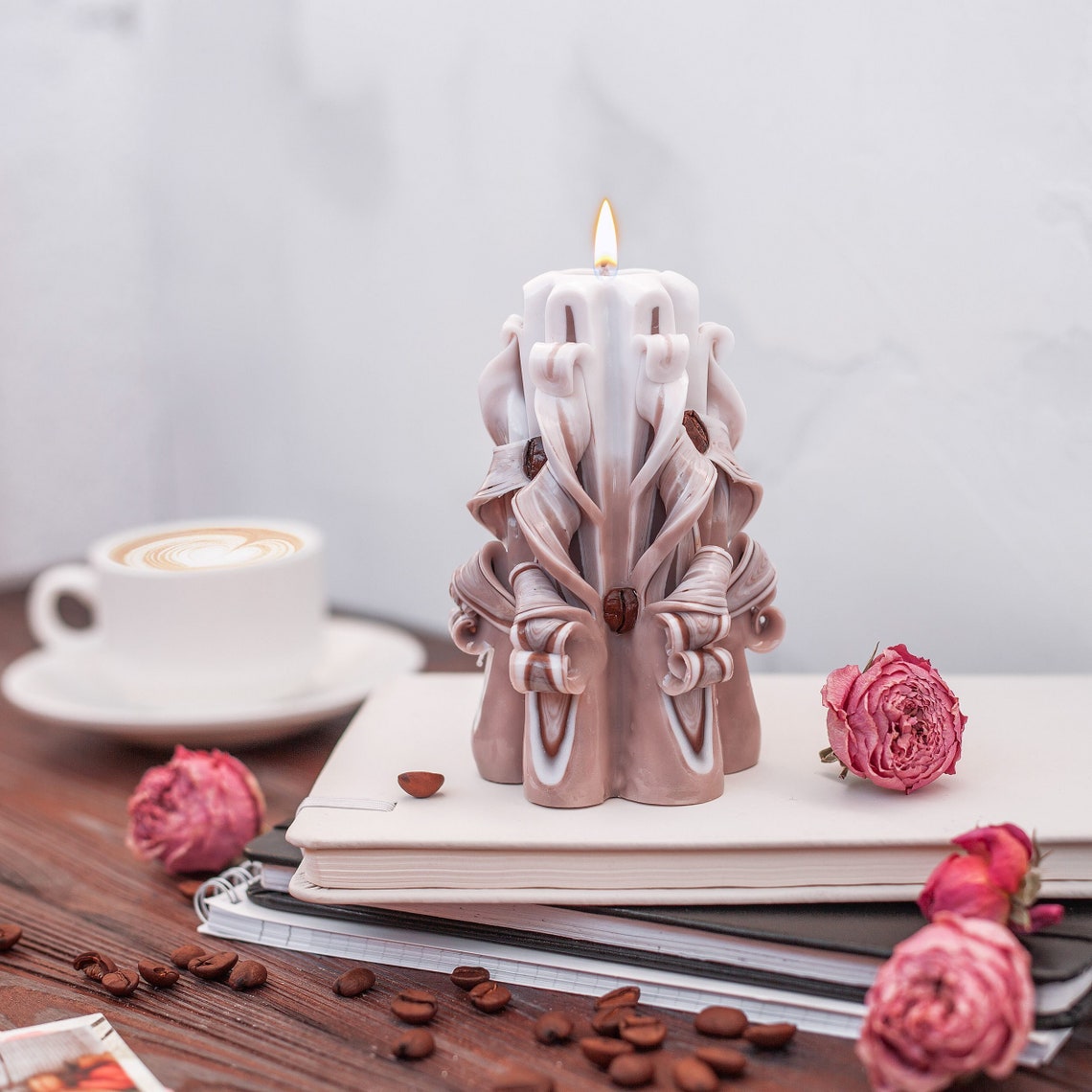 Unique Taper Candles Set of 2 Carved Candles by Size Etsy