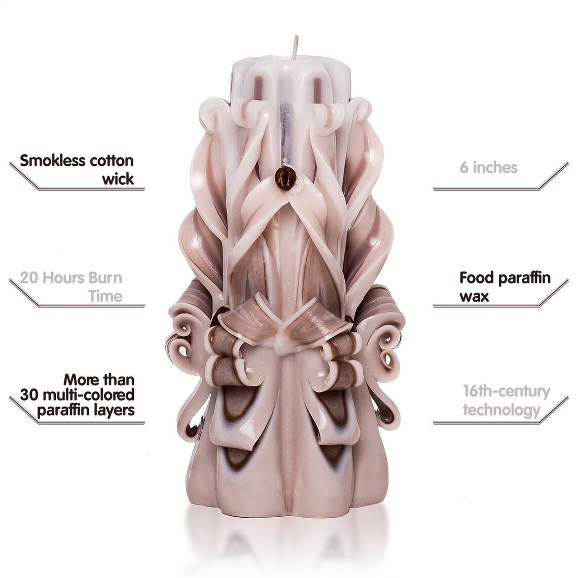 Unique Taper Candles Set of 2 Carved Candles by Size Etsy