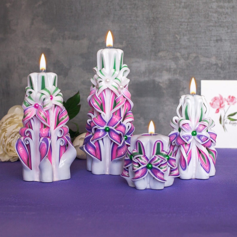 Flower candle Hand carved candles by Size 2/5cm Etsy