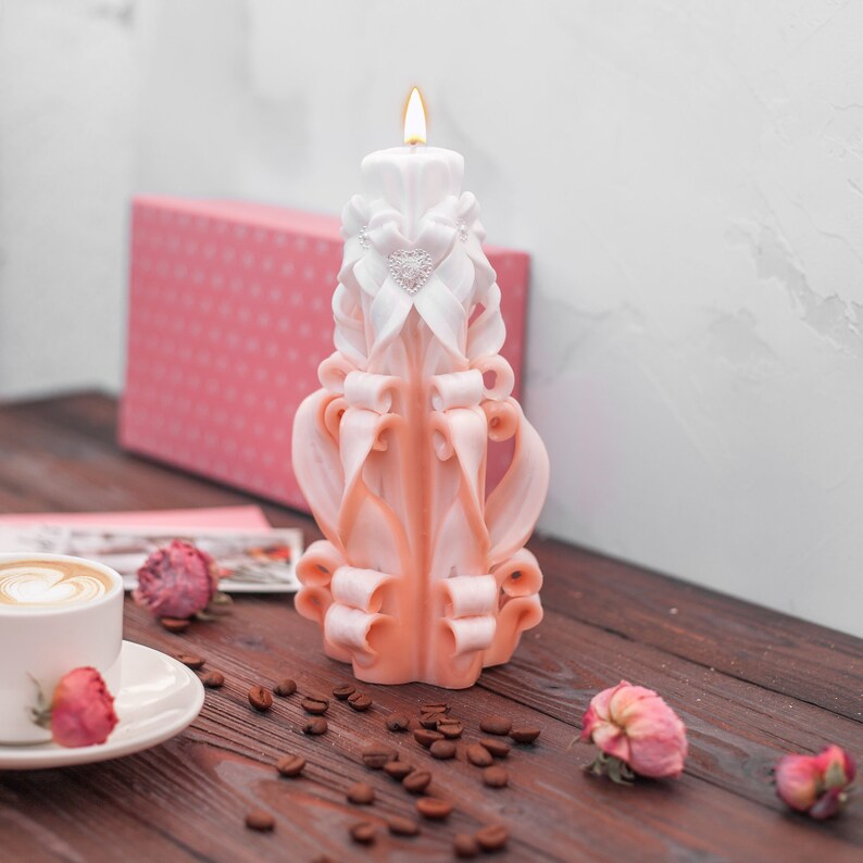 Hand carved candles decorative candle pillar candle Etsy