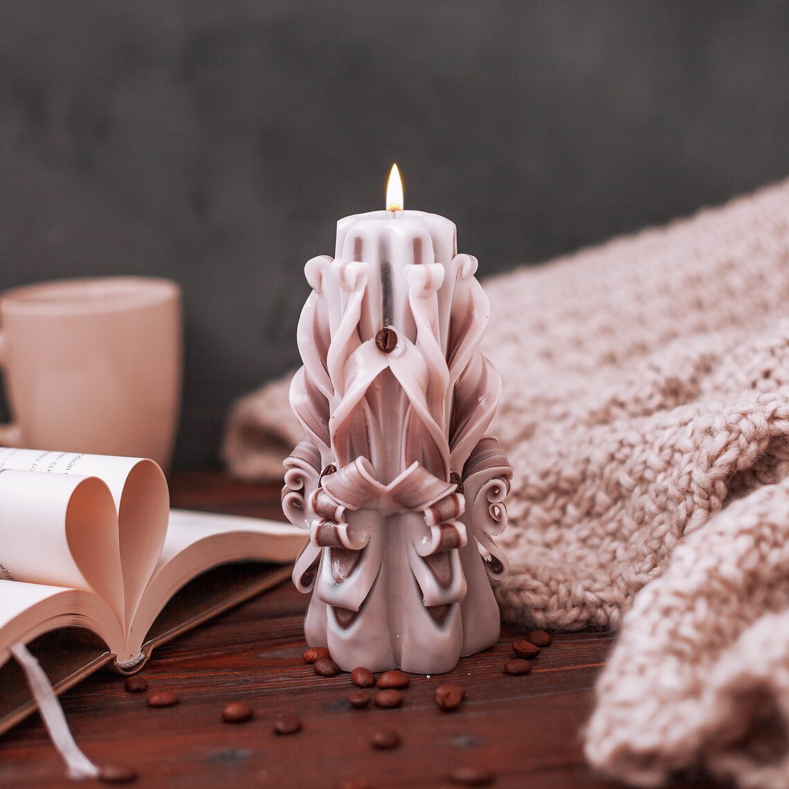 Unique Taper Candles Set of 2 Carved Candles by Size Etsy