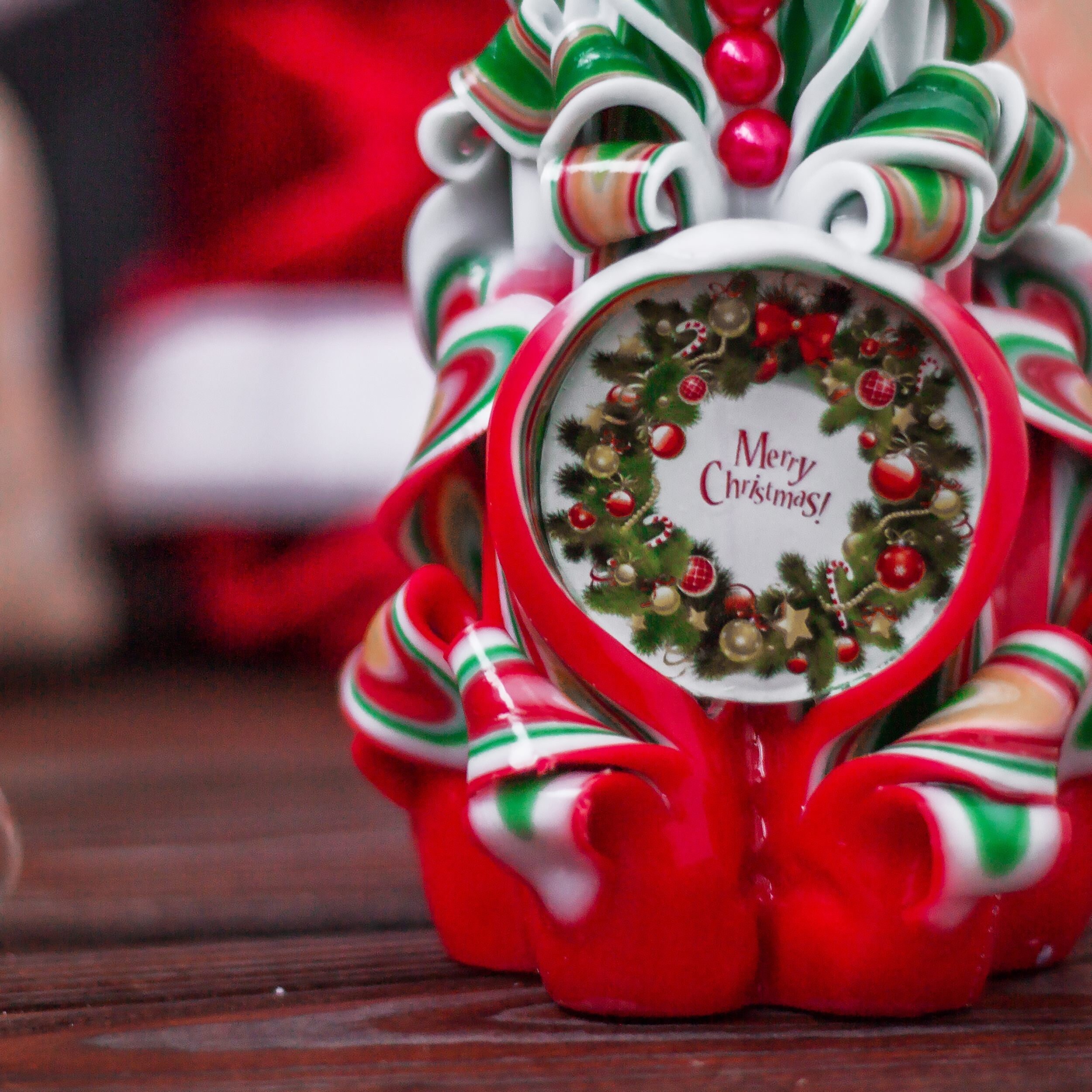 Carved candle christmas candles Red Green White 5/12 cm Etsy