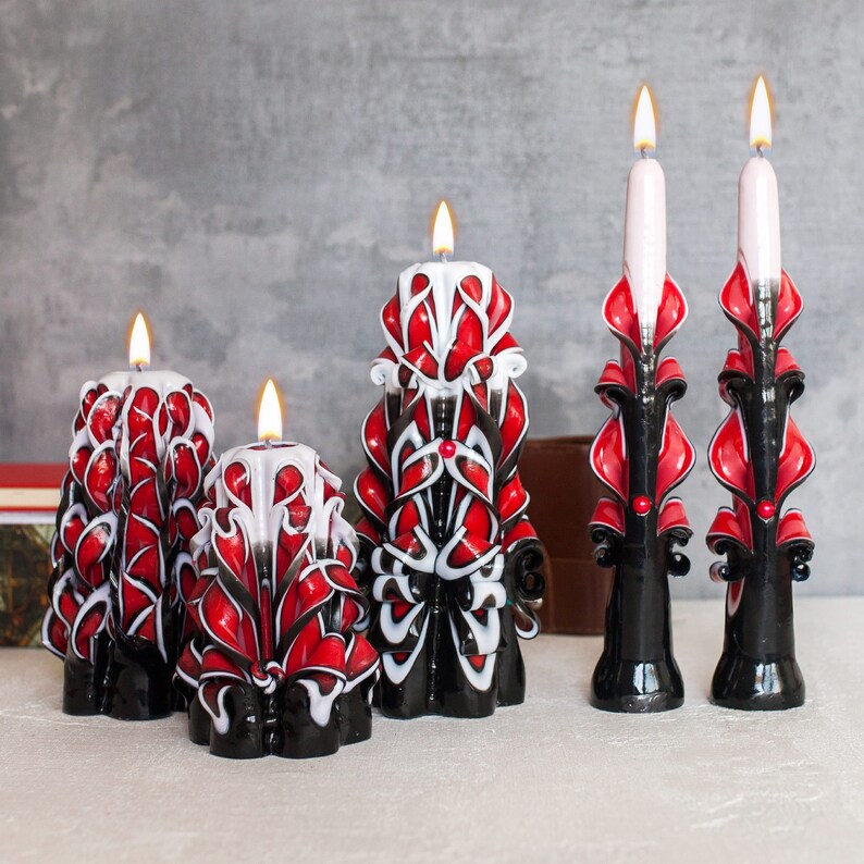 Custom taper candle Hand carved candles by Size 5/12 Etsy