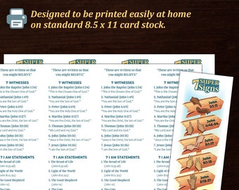 Seven Super Signs Bookmarks - Bible Study Bookmarks - Seven Signs in John Bookmarks - Printable Bookmarks - John's Gospel Bookmarks