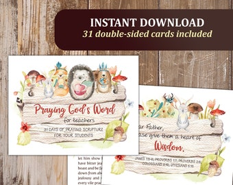 Praying God's Word for Your Students Printable- Scripture Flash Cards - Praying for the Fruit of the Spirit