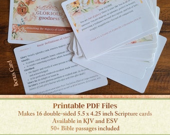 Scripture Card Study on God's Glory - The Glory of God's Love - Scripture Memory - Bible Truth Cards - Hope Cards - God's Goodness