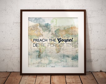 Printable Scripture Artwork - Missions Quote - Inspirational Quote - Square Print