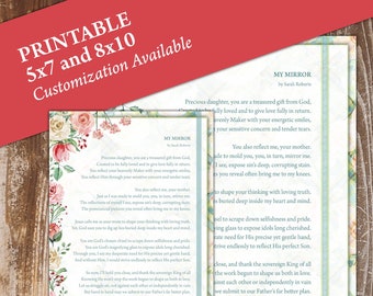 My Mirror Printable Poem - Mother's Day Poem - Printable - Mother's Day Card