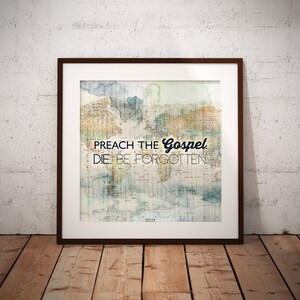 Printable Scripture Artwork - Missions Quote - Inspirational Quote - Square Print
